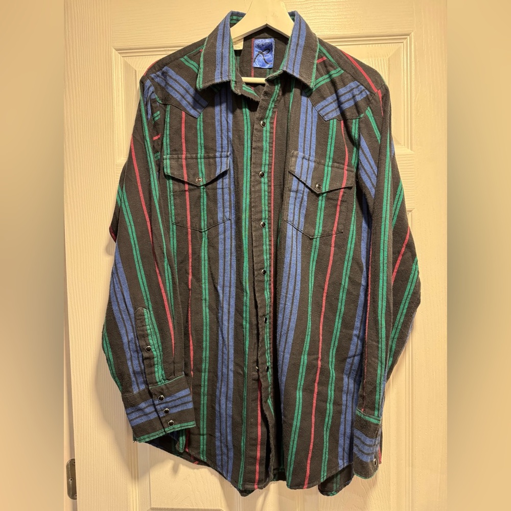 Vintage Roper Pearl Snap Plaid Shirt